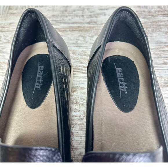 EARTH Loafer Women’s Size 9.5 Black Flat‎ Shoe Masio Leather Perforated Slip On - Picture 15 of 16